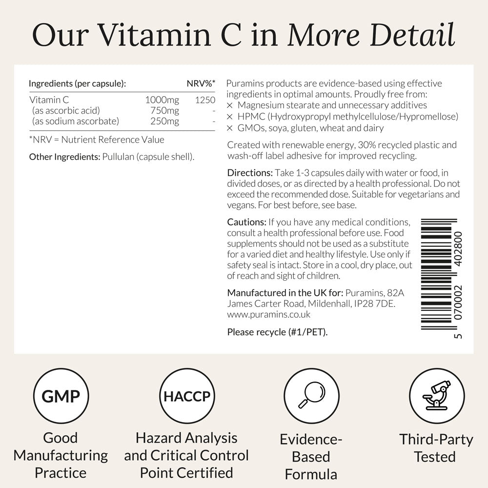 Pure Vitamin C 1000mg Capsules